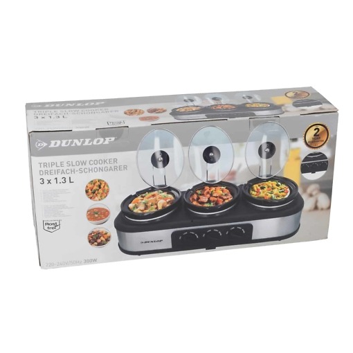 Slow Cooker 3 x 1.3 l Dunlop